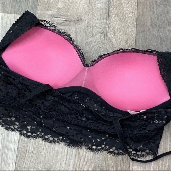 PINK by Victoria’s Secret Eyelet Lace Underwire Bralette Black XS - Picture 12 of 12